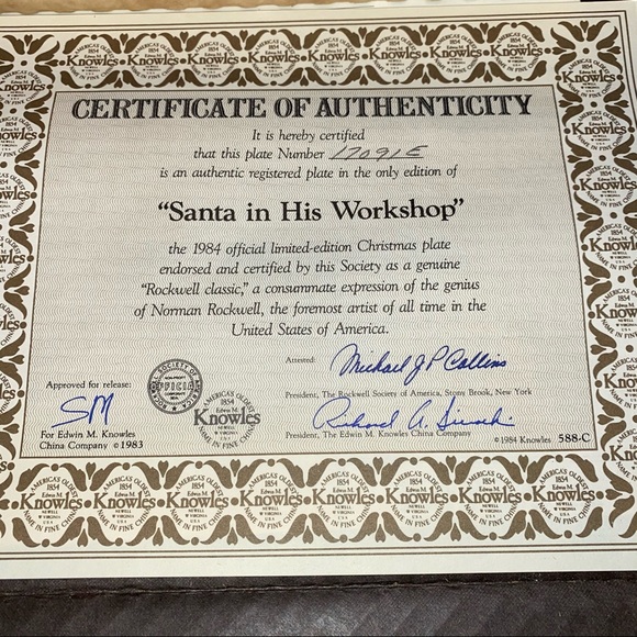 The Edwin M Knowles China Co Santa Norman Rockwell - Picture 4 of 5